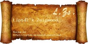 Lipták Zsigmond névjegykártya